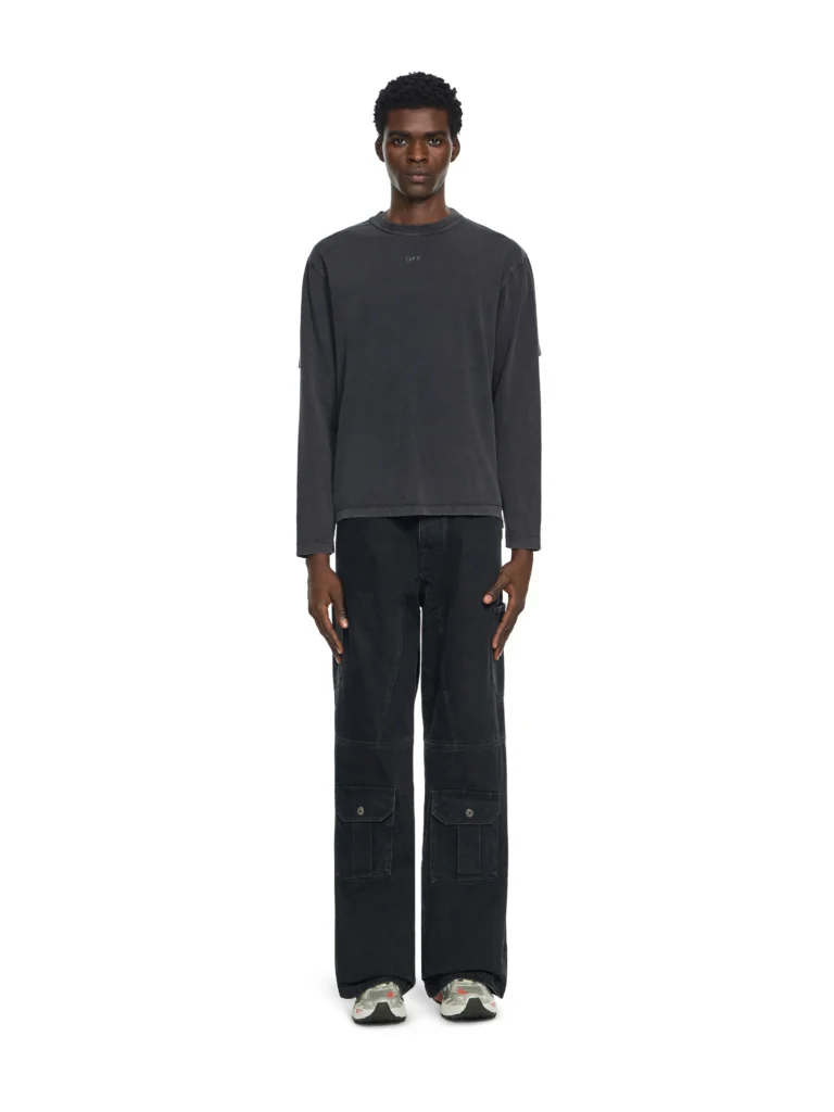 Off White Swimming Face Long Sleeve T-Shirt