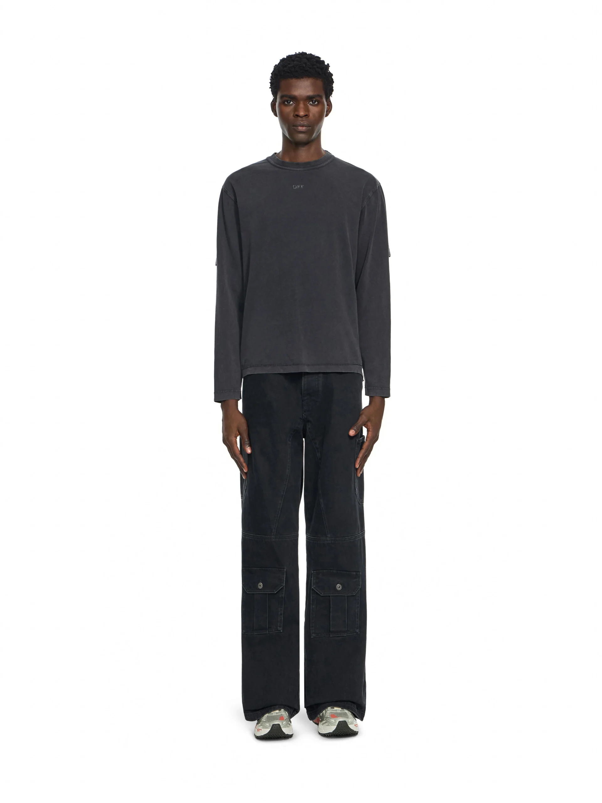 Off White Swimming Face Long Sleeve T-Shirt