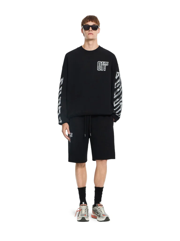 Off White Motion Arrow Skate Crewneck Sweatshirt