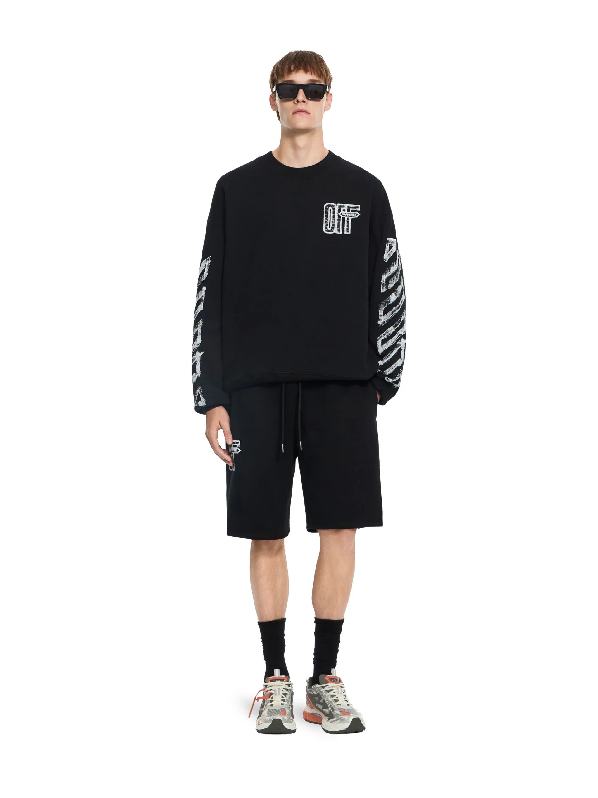 Off White Motion Arrow Skate Crewneck Sweatshirt