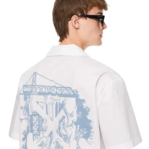 Off White City Nature Poplin Bowling Shirt - Image 3