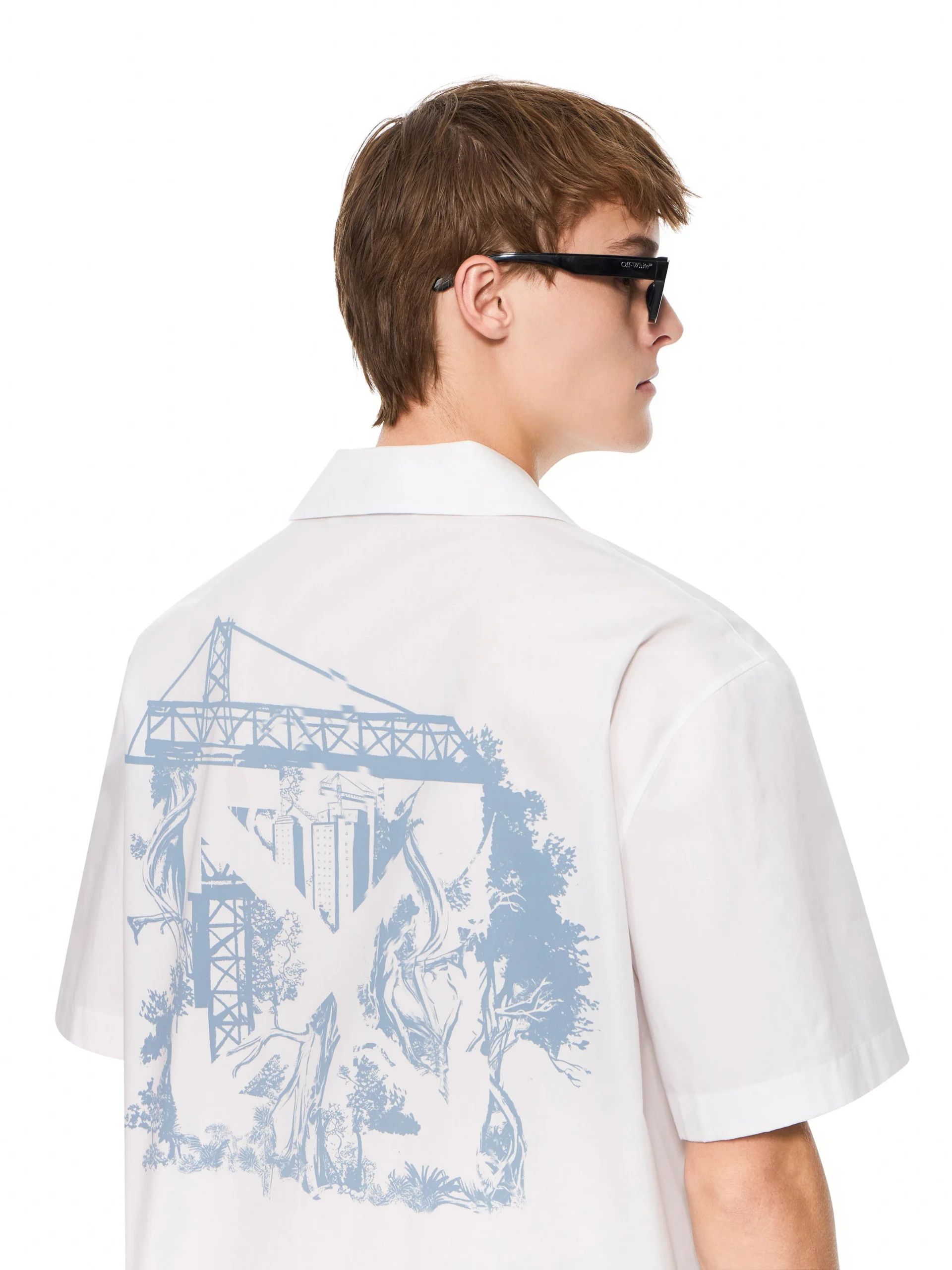 Off White City Nature Poplin Bowling Shirt - Image 3