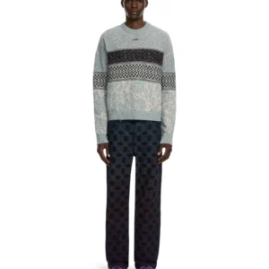 Off White Persian Arrow Knit Crewneck