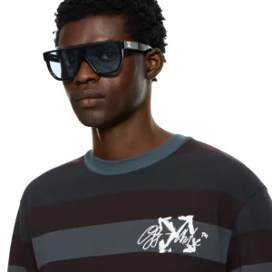 Off White Stroke Striped Long Sleeve T-Shirt - Image 3