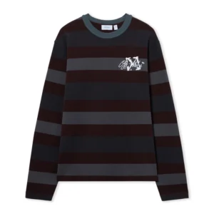 Off White Stroke Striped Long Sleeve T-Shirt - Image 2