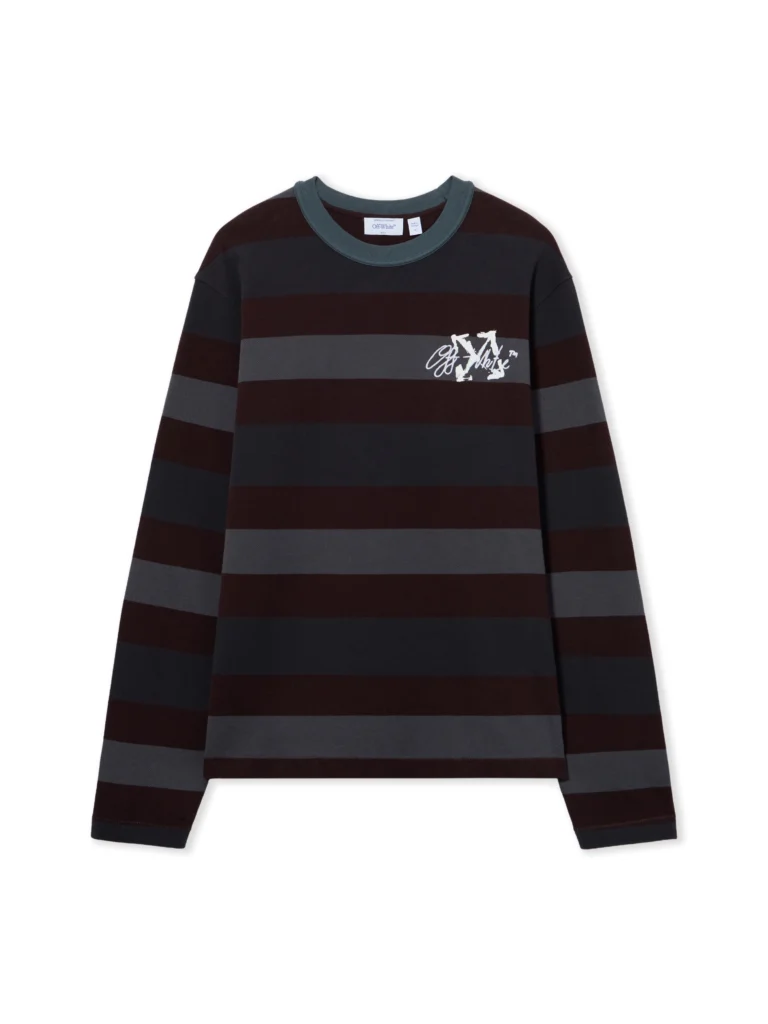Off White Stroke Striped Long Sleeve T-Shirt