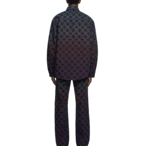 Off White Arrow Monogram Degradé Jacquard Denim Overshirt - Image 2