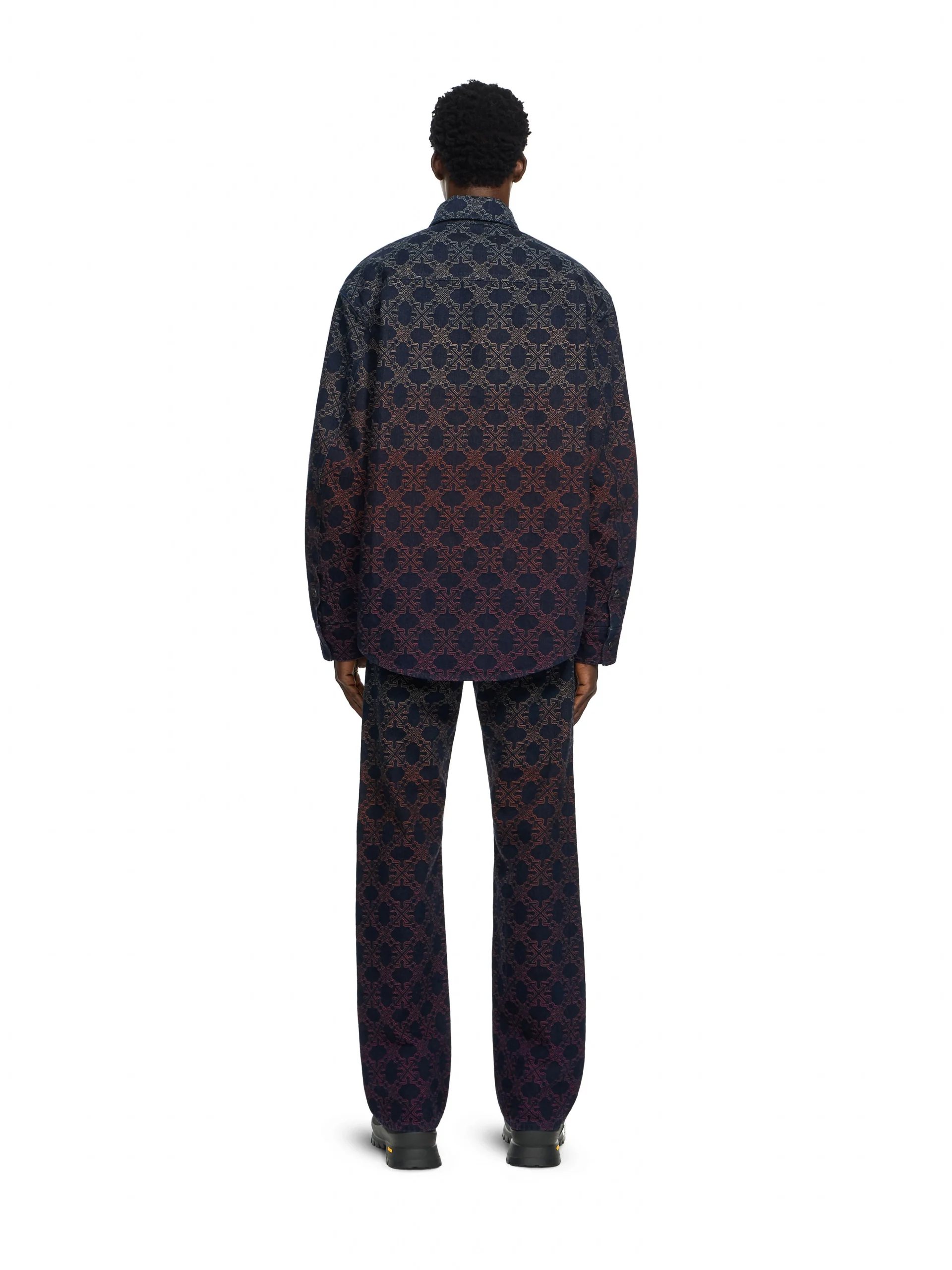 Off White Arrow Monogram Degradé Jacquard Denim Overshirt - Image 2