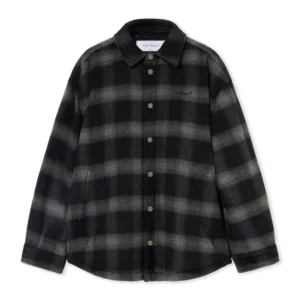 Off White Flannel Wool Padded Overshirt - Image 2