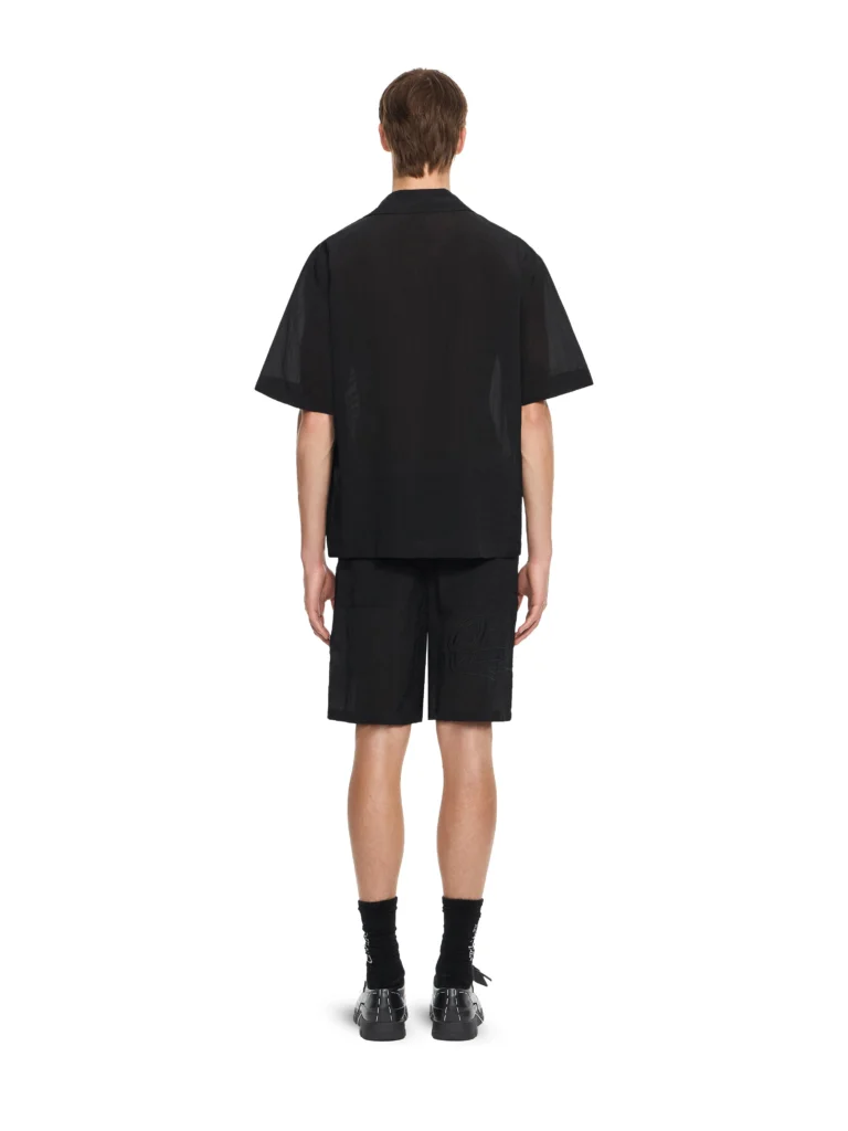 Off White Handstyle Logo Organza Bowling Shirt