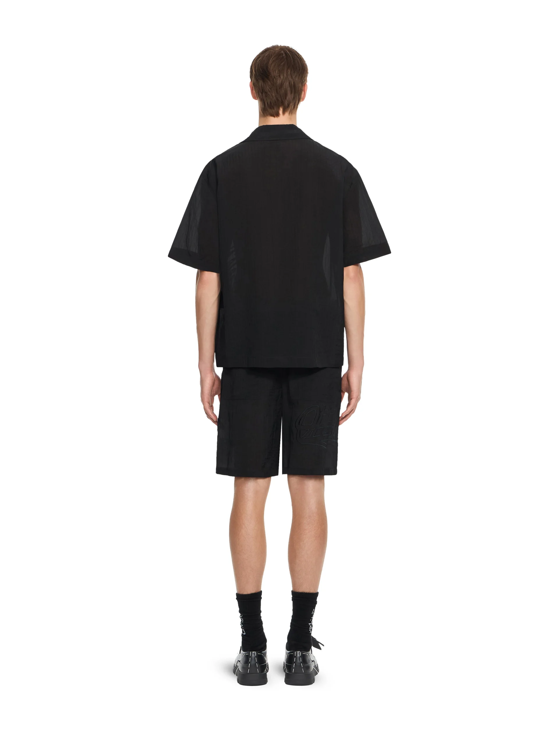 Off White Handstyle Logo Organza Bowling Shirt - Image 2