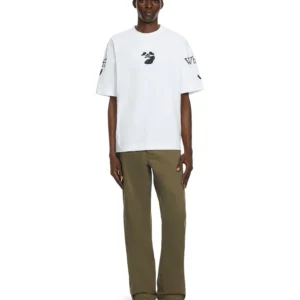 Off White Swimming Logo Garment-Dyed Carpenter Pants