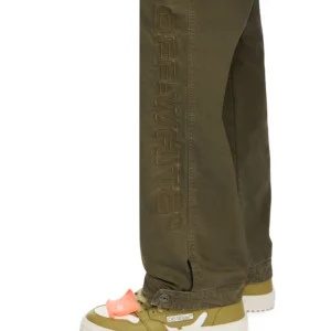 Off White Swimming Logo Garment-Dyed Carpenter Pants - Image 3