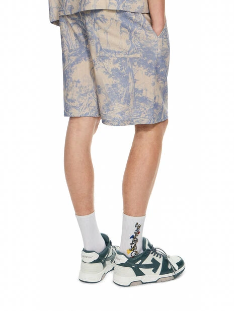 Off White City Nature Linen Bowling Shorts