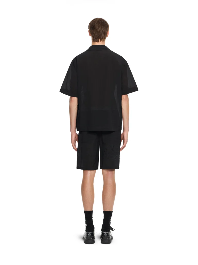 Off White Handstyle Logo Organza Bowling Shorts