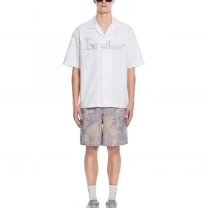 Off White City Nature Poplin Bowling Shirt