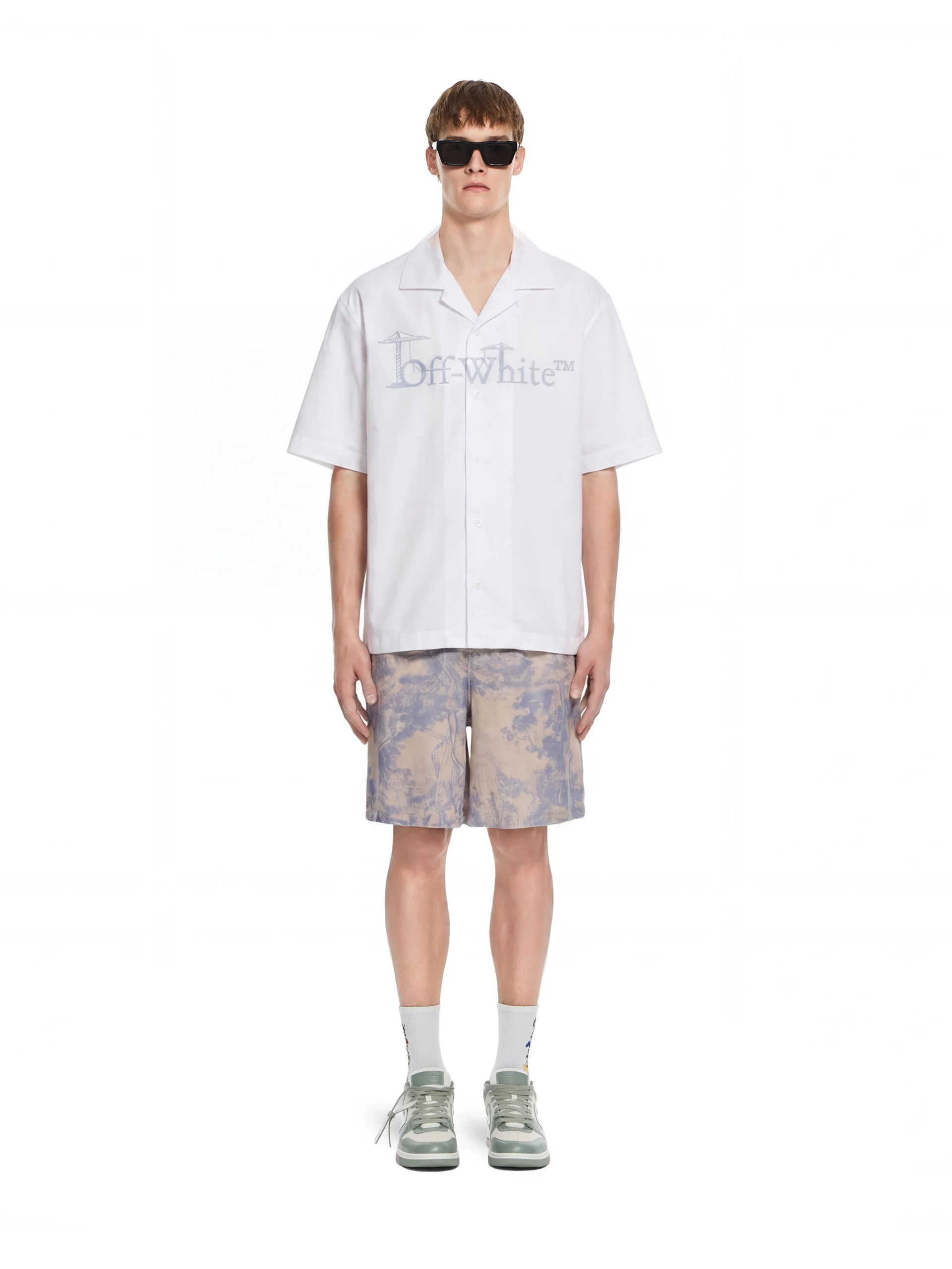 Off White City Nature Poplin Bowling Shirt