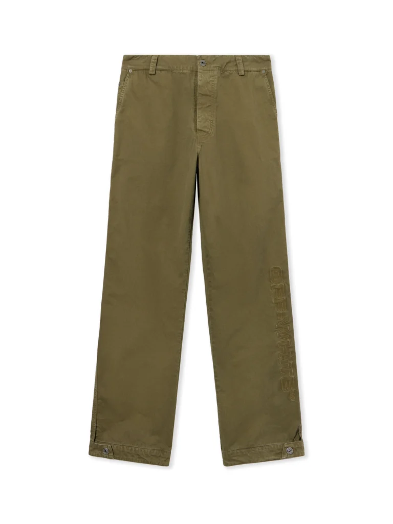 Off White Swimming Logo Garment-Dyed Carpenter Pants