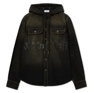 Off White Bookish Hooded Denim Shirt - Image 2