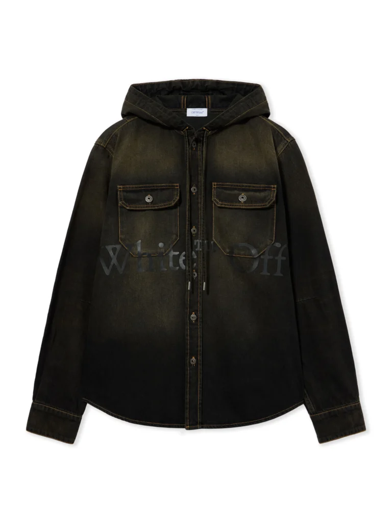 Off White Bookish Hooded Denim Shirt