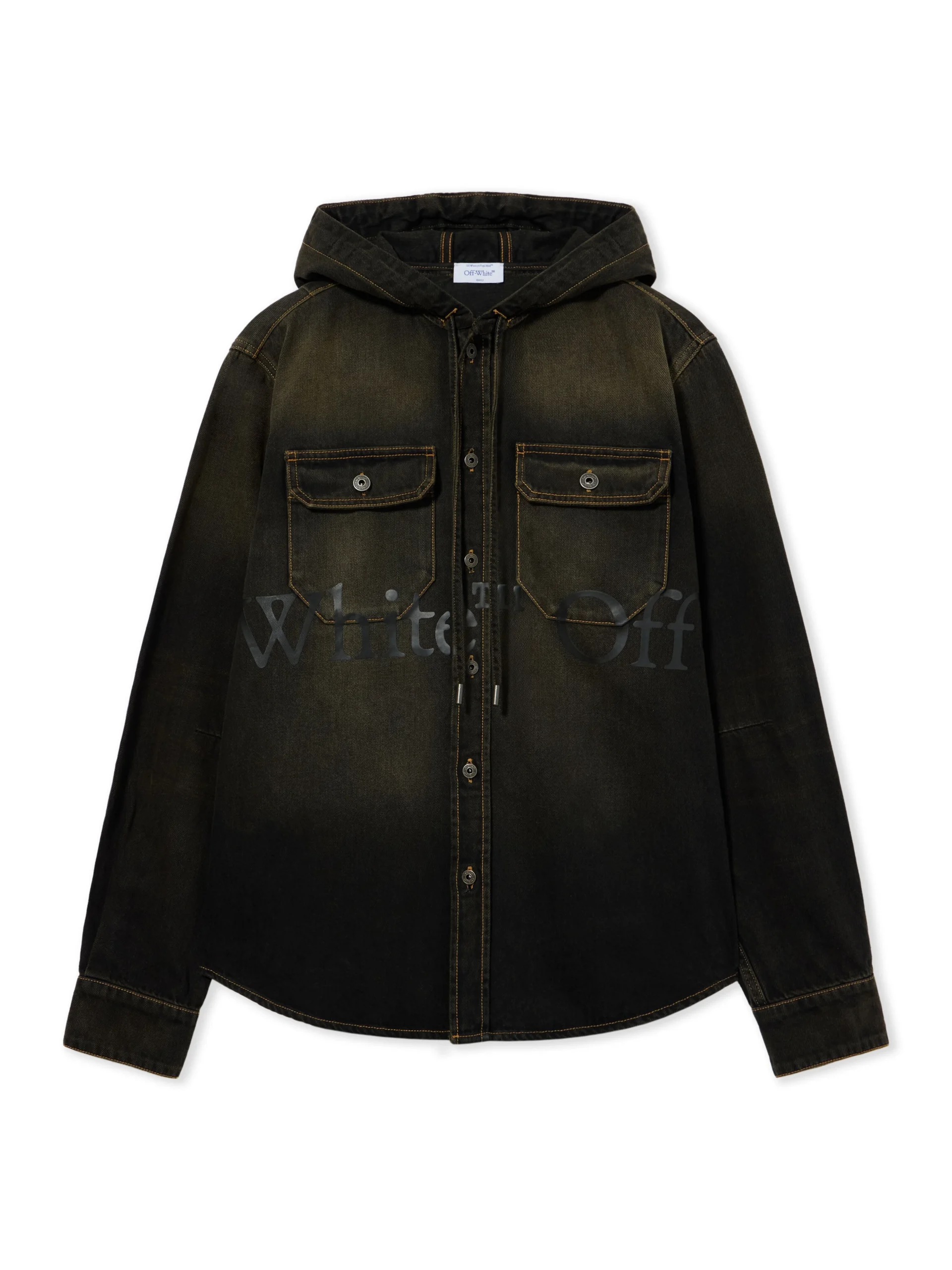 Off White Bookish Hooded Denim Shirt - Image 2