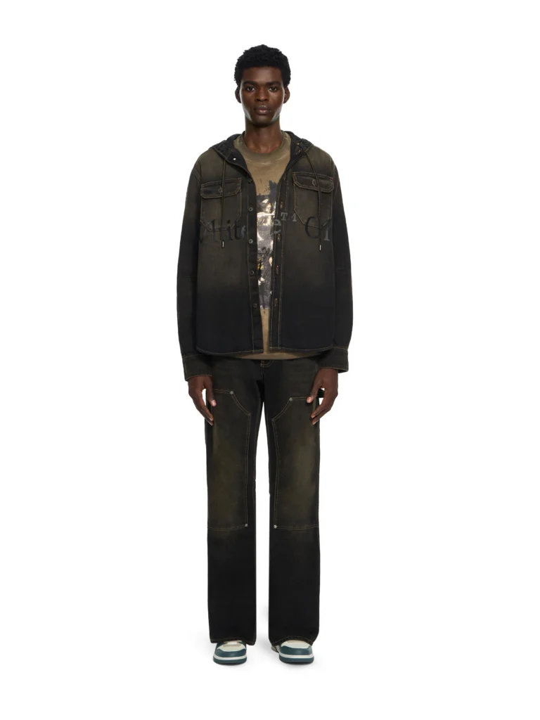 Off White Bookish Hooded Denim Shirt