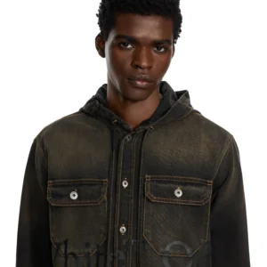Off White Bookish Hooded Denim Shirt - Image 3