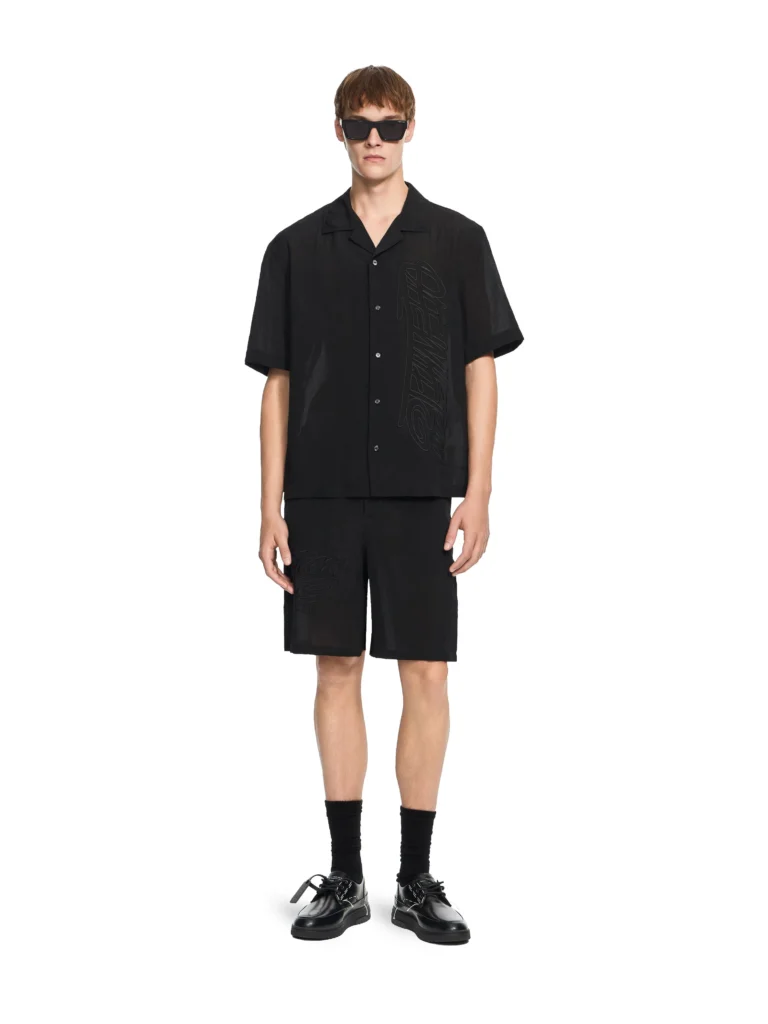 Off White Handstyle Logo Organza Bowling Shorts