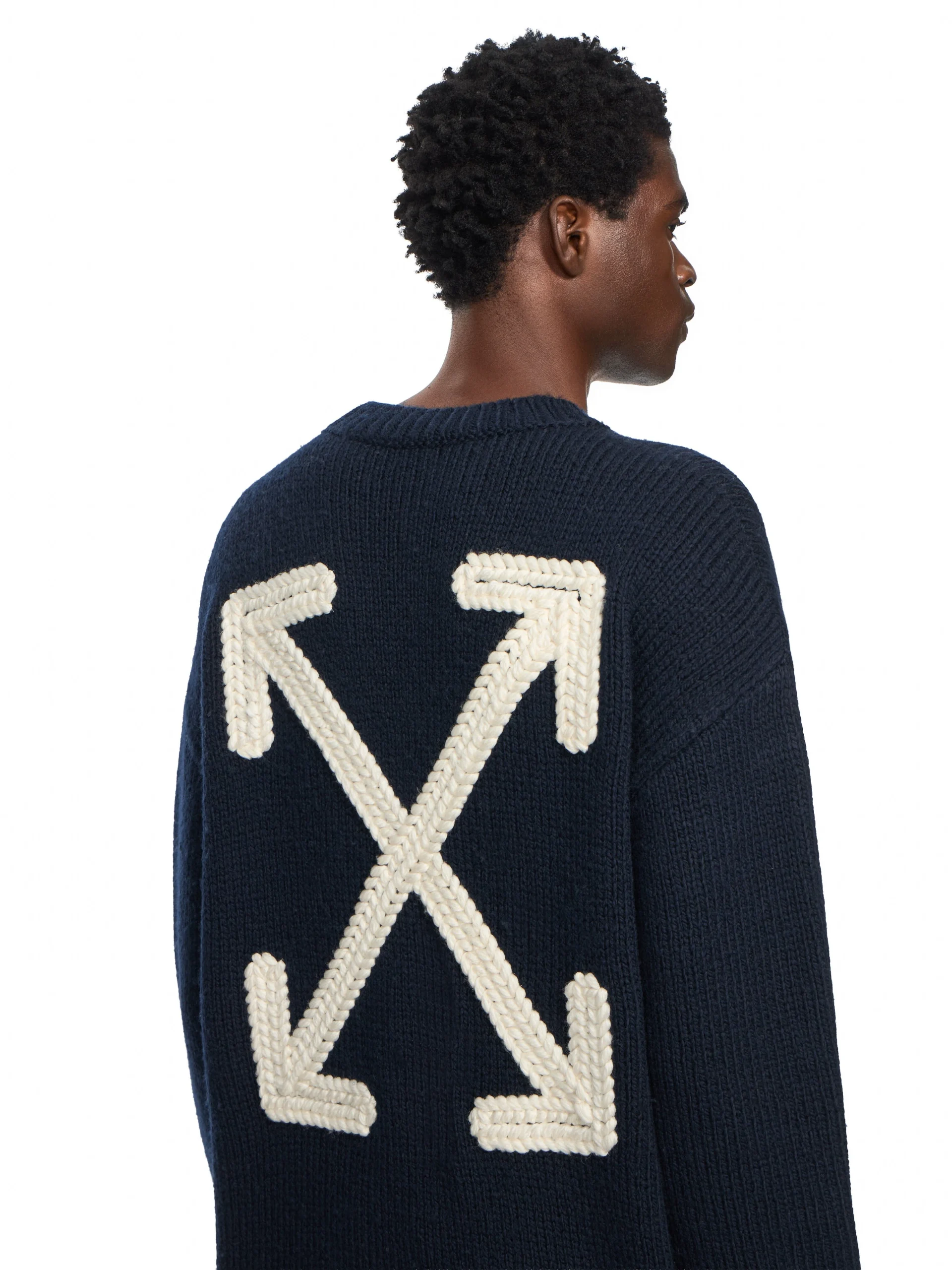 Off White Maxi Arrow Embroidered Knit Crewneck - Image 3