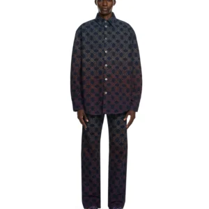 Off White Arrow Monogram Degradé Jacquard Denim Overshirt
