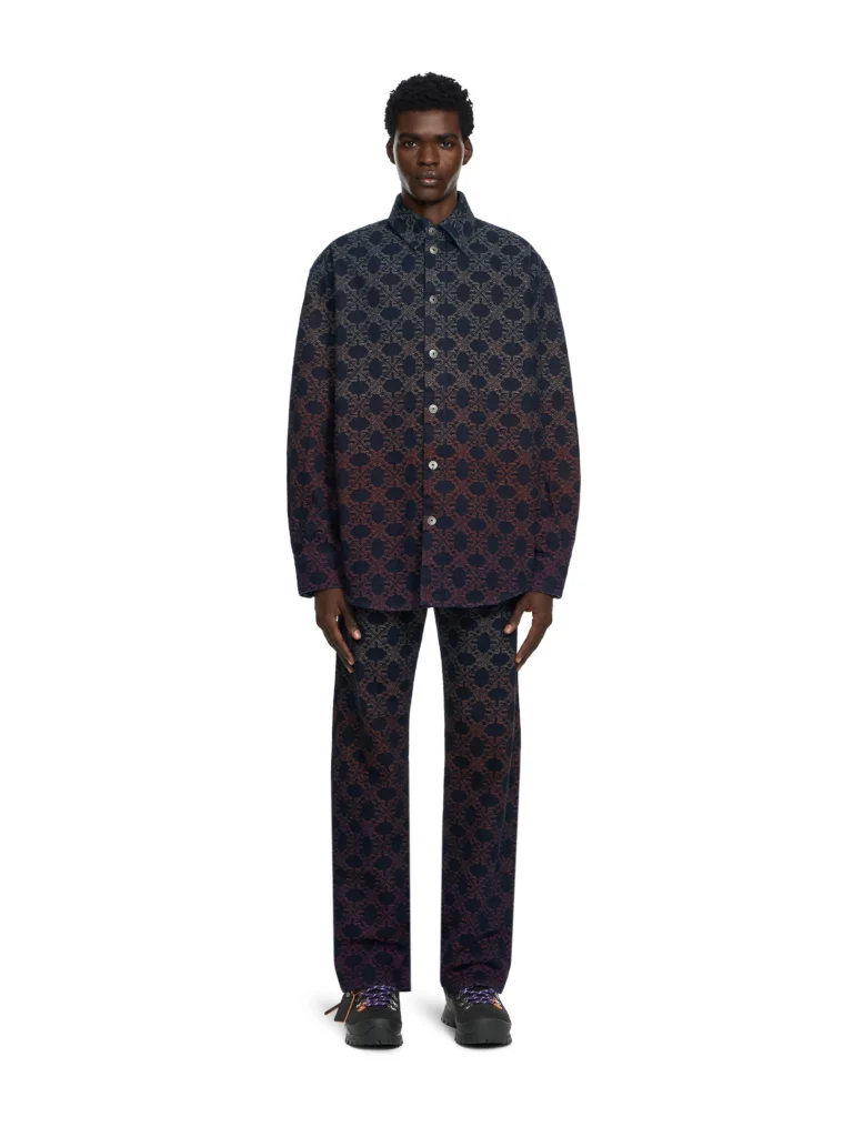Off White Arrow Monogram Degradé Jacquard Denim Overshirt