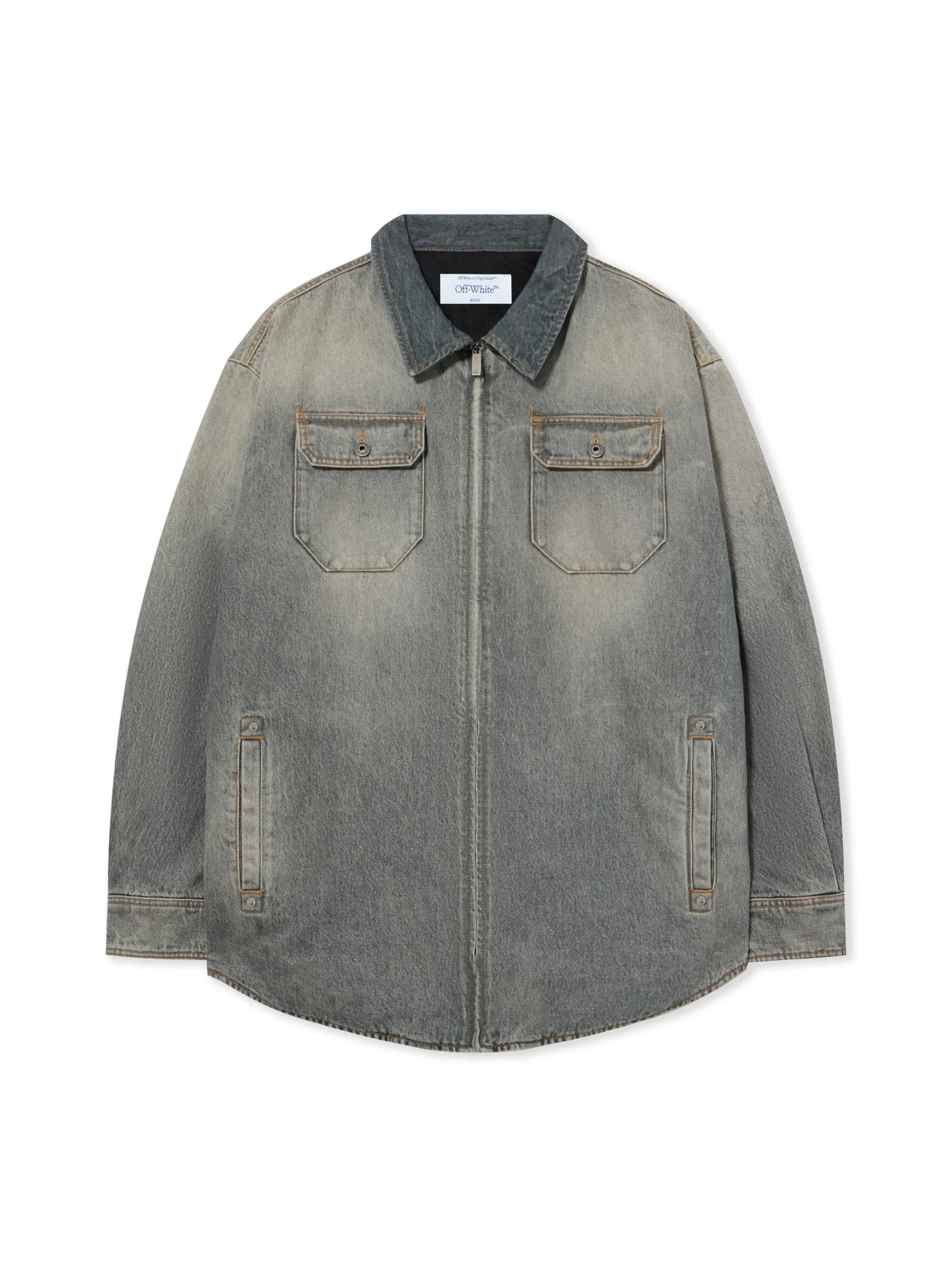 Off White Bookish Workwear Denim Overshirt - Image 2