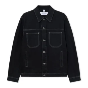 Off White Half Arrow Denim Skate Jacket - Image 3