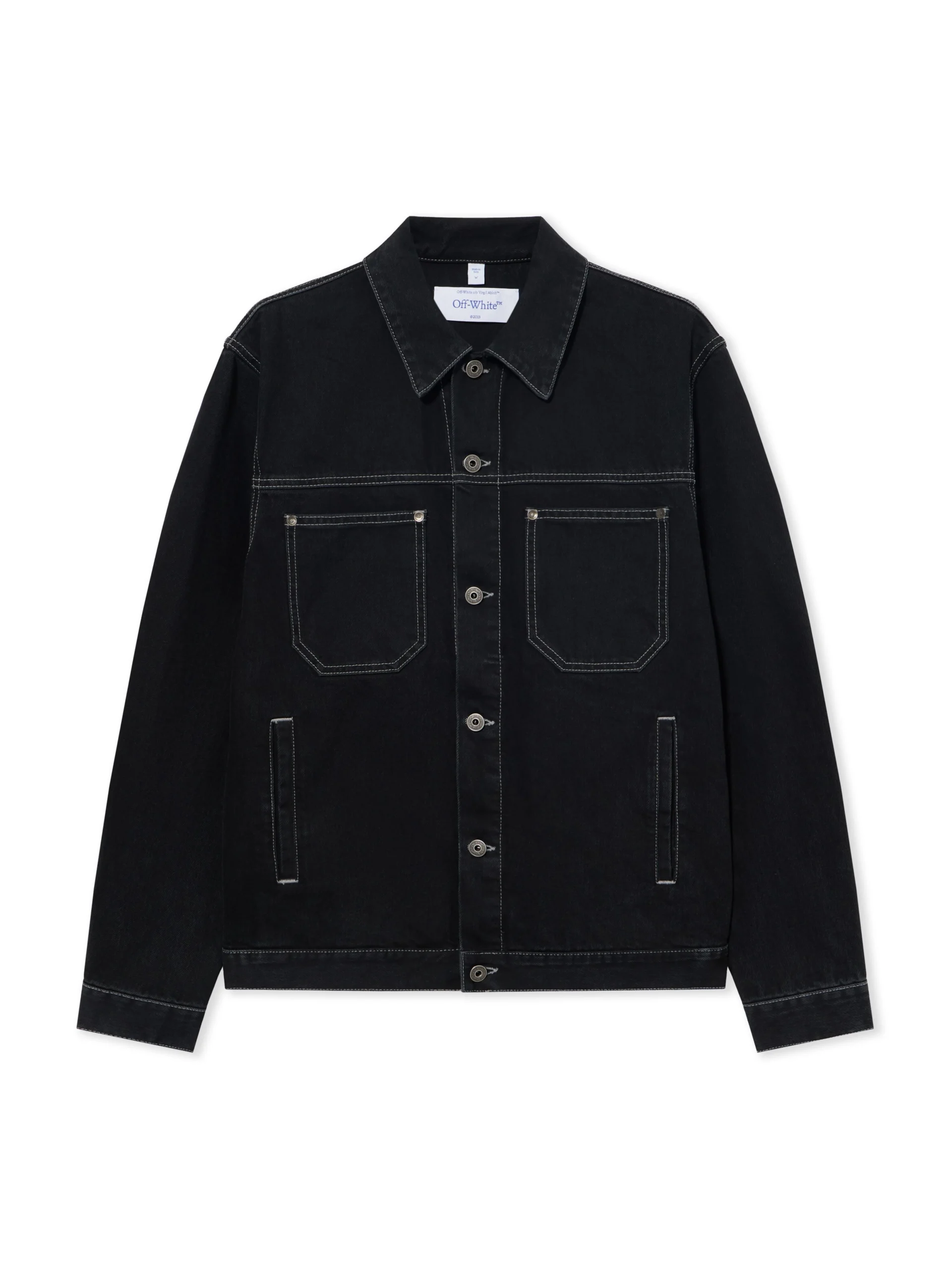 Off White Half Arrow Denim Skate Jacket - Image 3