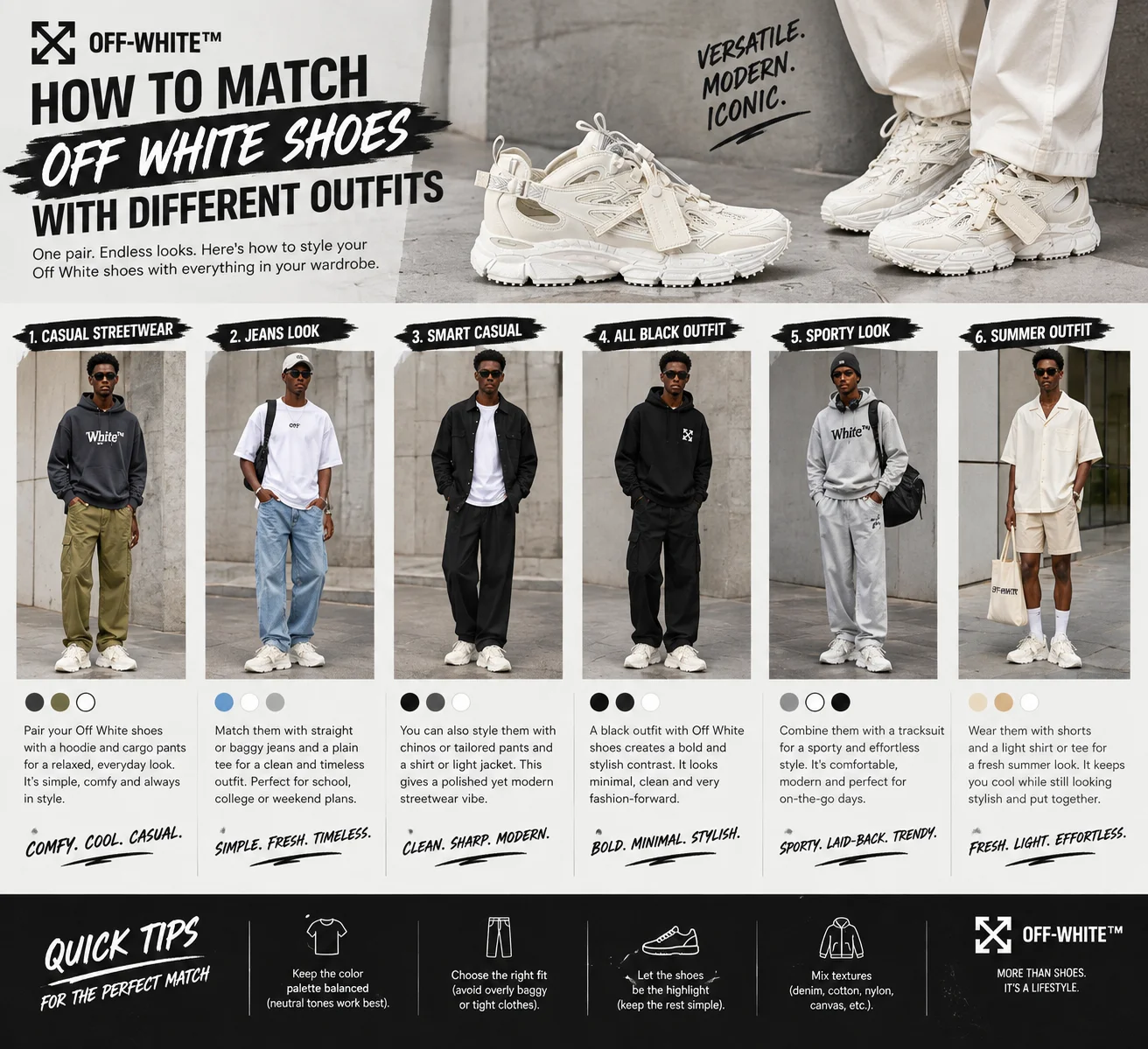 How to Match Off White  Best Shoes With Different Outfits 2026